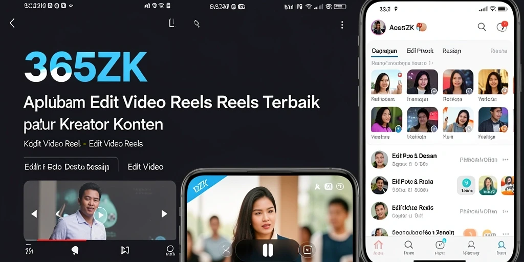 Tampilan antarmuka 365ZK yang user-friendly saat mengedit video Reels.