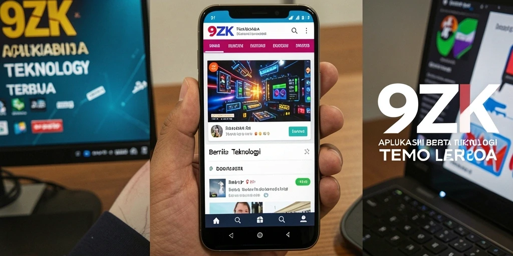 Tampilan antarmuka aplikasi 9ZK dengan berita teknologi terbaru.