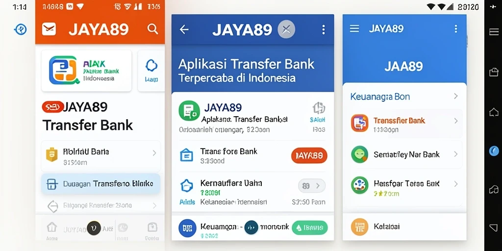 Antarmuka aplikasi JAYA89 yang user-friendly dan mudah digunakan untuk transfer bank.