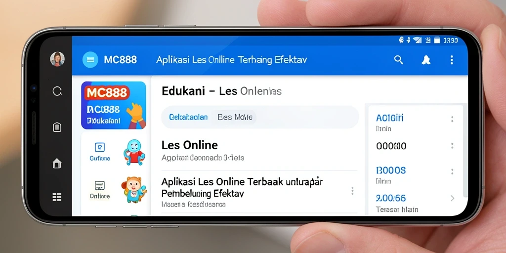 Tampilan antarmuka MC888 yang menarik untuk Les Online.