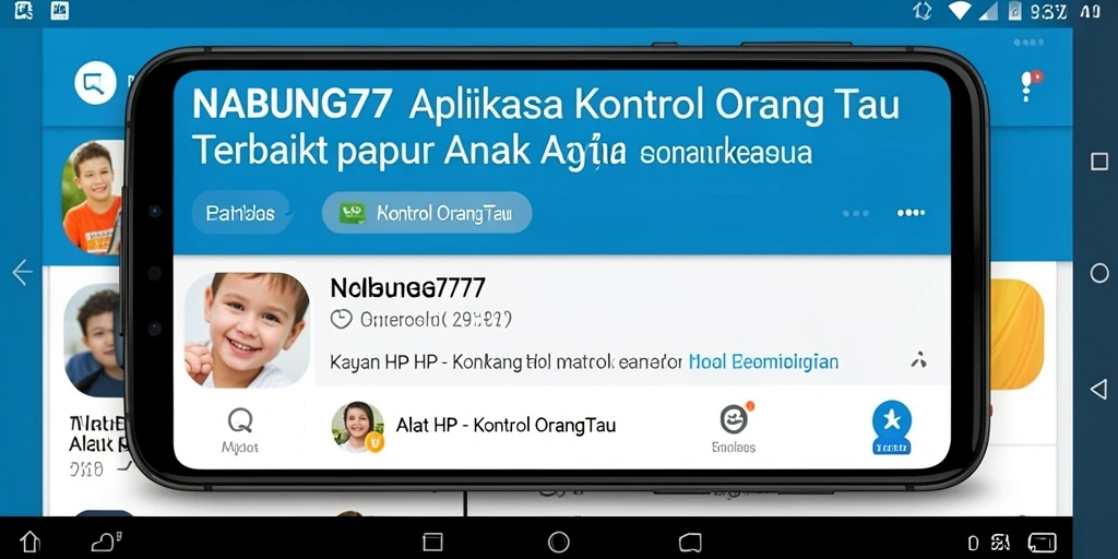 Antarmuka aplikasi NABUNG77 untuk kontrol orang tua yang mudah dipahami.