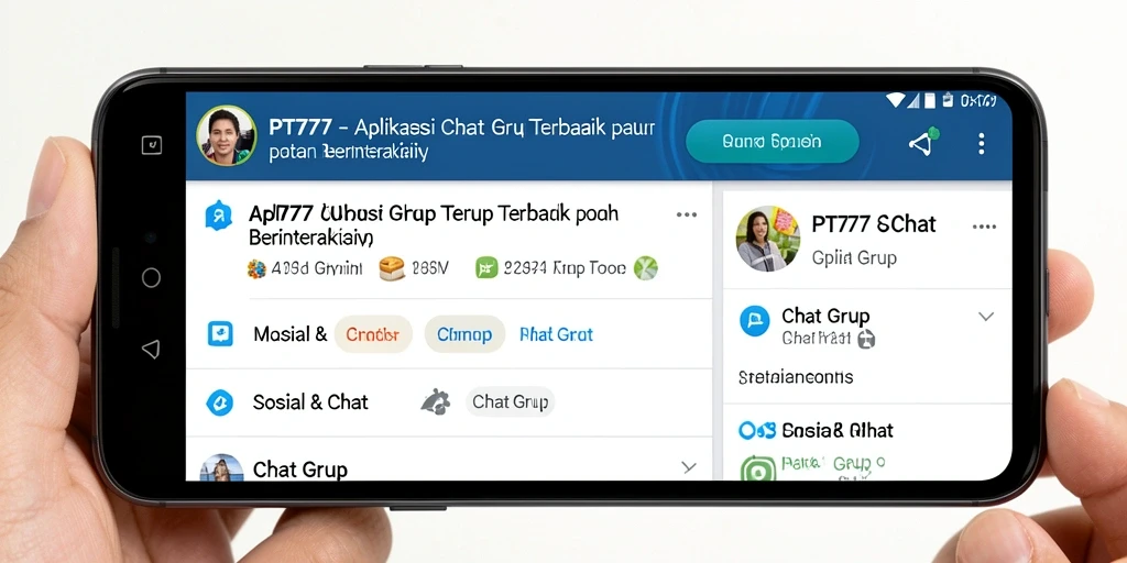 Antarmuka PT777 dalam aplikasi Chat Grup yang interaktif dan user-friendly.