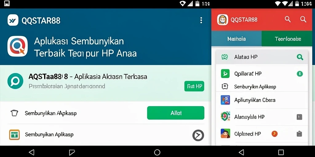 Antarmuka aplikasi QQSTAR88 yang sederhana dan efektif dalam menyembunyikan aplikasi.