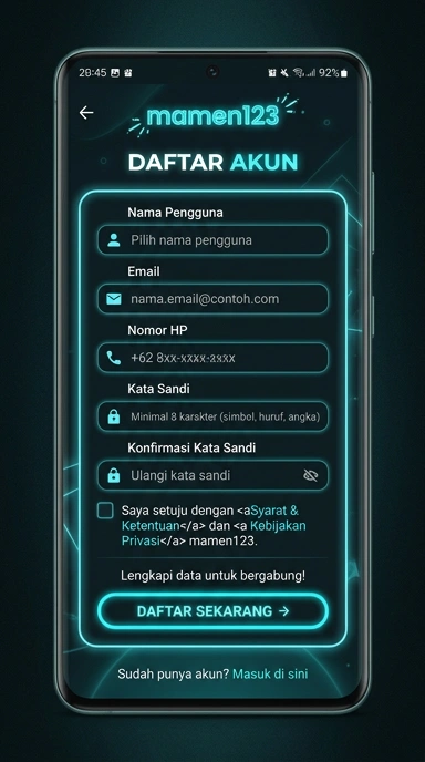 Panduan Registrasi Akun Mamen123 untuk Anda
