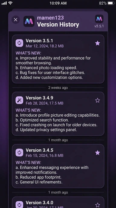 Riwayat Versi Mamen123 untuk Pengguna Android